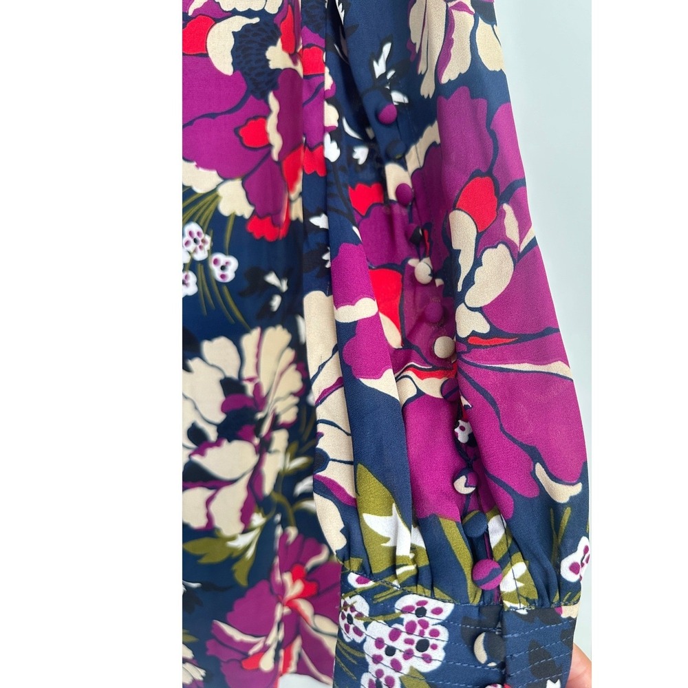 Tommy Hilfiger Chiffon Navy Floral Shift Dress Classic Career Chic Size 10 NWT - Picture 12 of 14